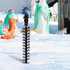 Snow Gauge Outdoor Iron Art Snowflake Snowfall Measuring Gauge Metal Elk Garden