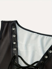 Gothic Tie Up Wings Tank Top Sexy V Neck Sleeveless Top