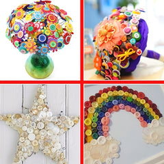 650pcs Mixed Buttons Assorted Sizes Round Resin Buttons DIY Crafts