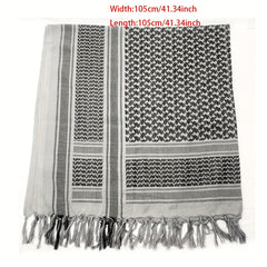 Unisex Grey Arabic Square Tactical Scarf for Military Fan