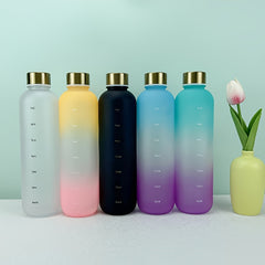 Large Capacity Water Bottle with Time Marker 980ml 33.14oz