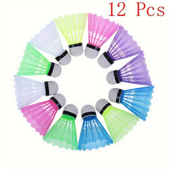 12pcs Colorful Badminton Shuttlecocks for Training Exercise