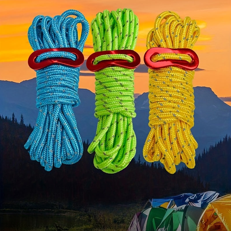 Reflective 4mm Camping Tent Rope with Wind Rope Buckle 4m