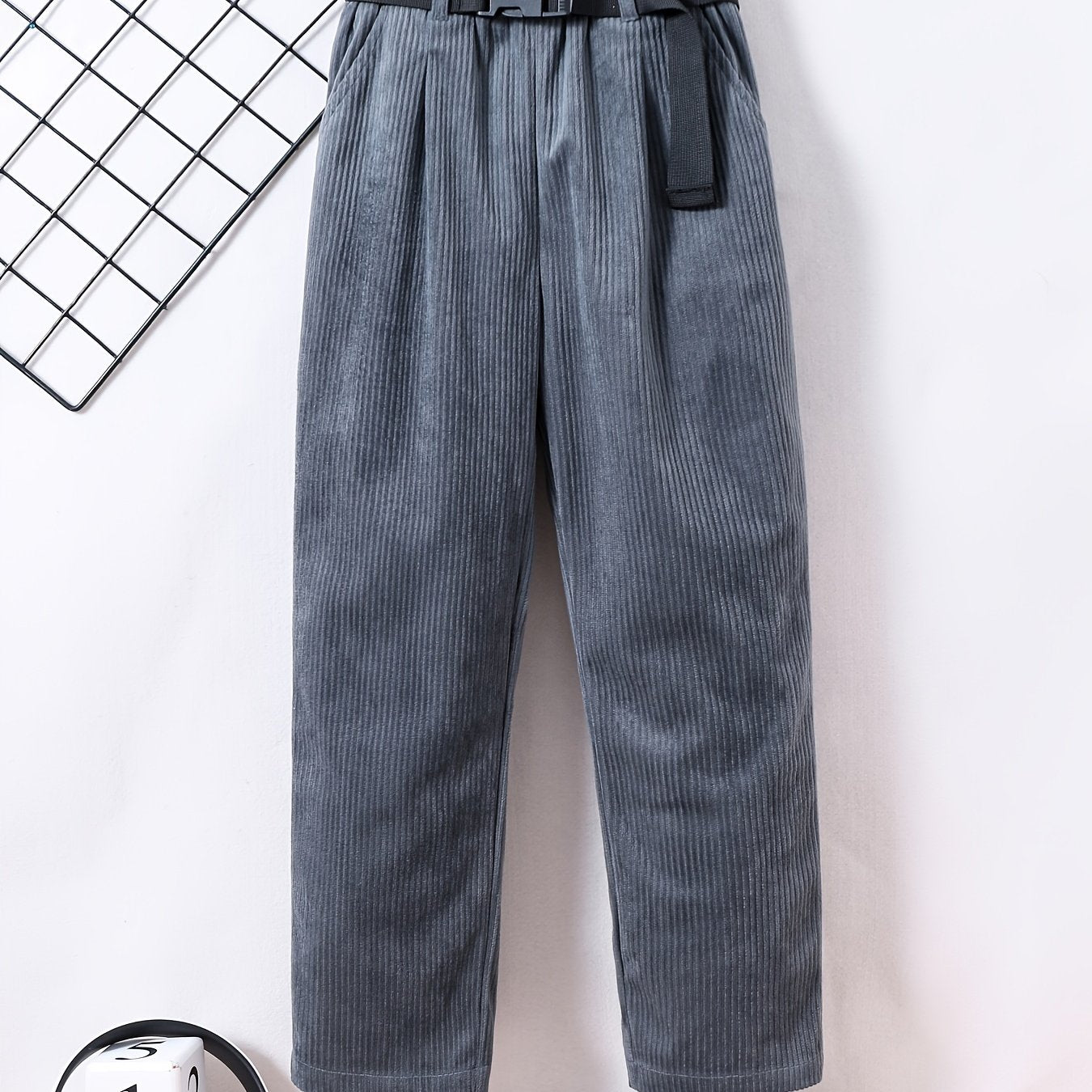 Boys Corduroy Long Pants with Belt for Spring and Autumn