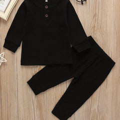 Baby Boys Cotton Casual Outfit Long Sleeve Top Trousers Set Spring Autumn
