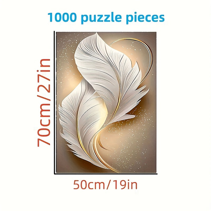 1000 pcs Feather & Golden Challenge Jigsaw Puzzle for Adults & Family