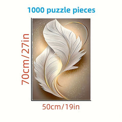1000 pcs Feather & Golden Challenge Jigsaw Puzzle for Adults & Family
