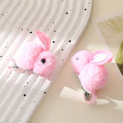 2pcs Baby Girls Plush Rabbit Hair Clips Princess Decorative Hair Accessories