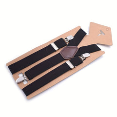 Men's Women's 2 Inch Elastic Suspenders Y Back 3 Clips
