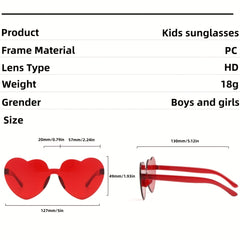 Heart Shape Sunglasses Lovely Candy Frameless Glasses For Party Stage