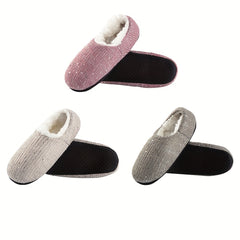 2 Pairs Plush Lined Socks Soft & Warm Low Cut Floor Socks Women's Stockings