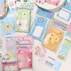 50pcs Forest Series Sticky Note Paper Girl Heart Small Animal Material Paper Car