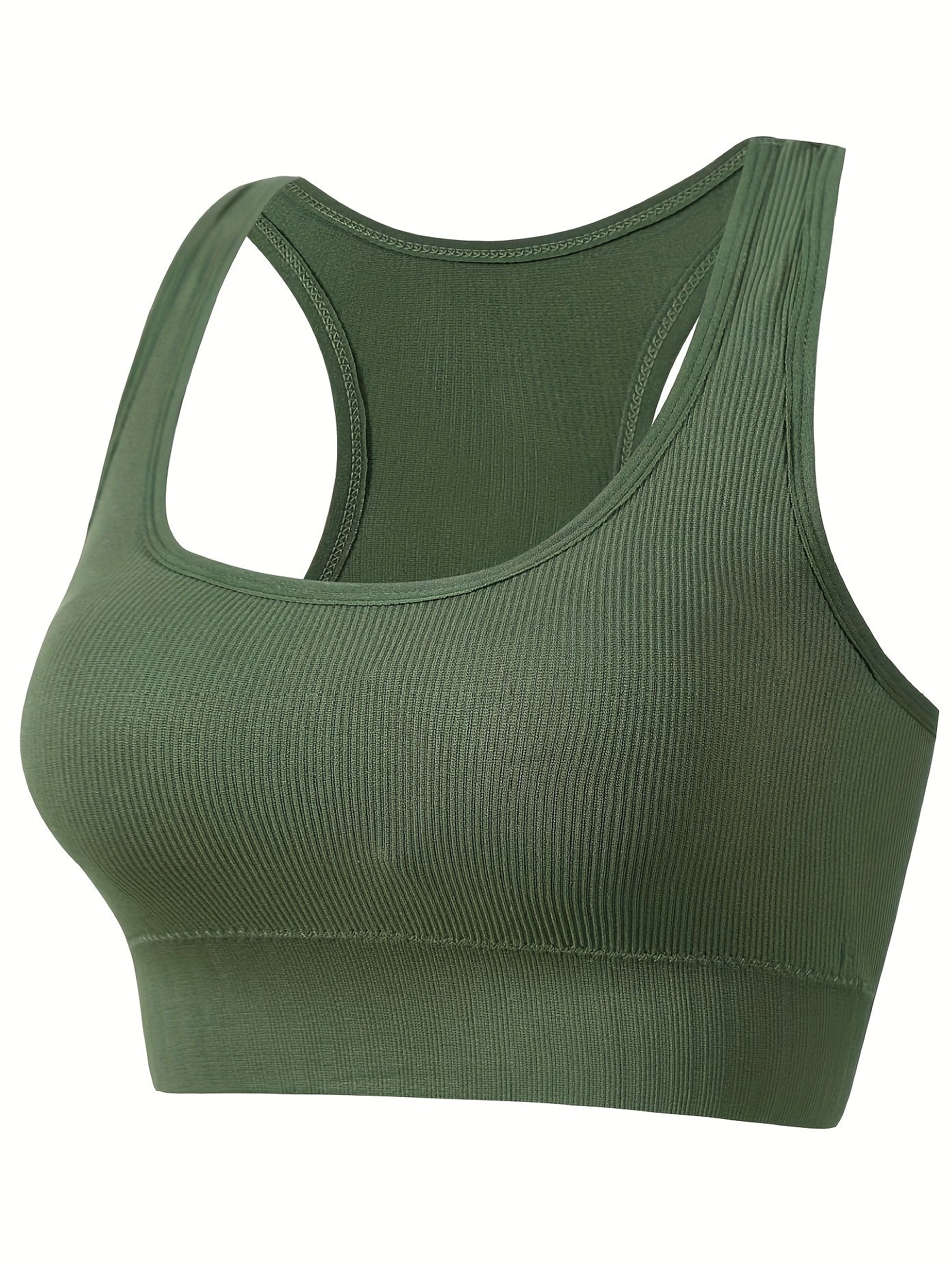Ribbed Sports Bra Racerback Yoga Fitness Lingerie