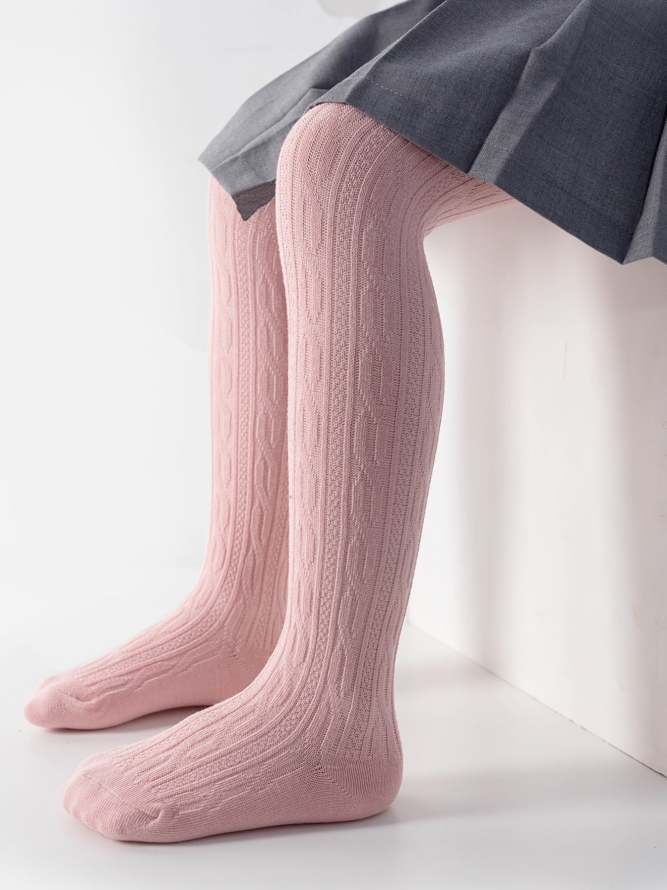 Girls Ribbed Cotton Pantyhose Soft Stretch Tights Leggings Pants