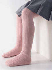 Girls Ribbed Cotton Pantyhose Soft Stretch Tights Leggings Pants