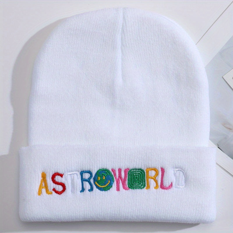 Soft Knit Ski Beanie Hat Keep Warm Embroidered Hat for Men & Women
