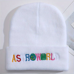Soft Knit Ski Beanie Hat Keep Warm Embroidered Hat for Men & Women