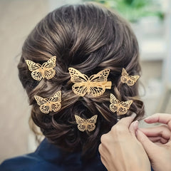 8pcs Butterfly Shaped Hair Clips Metal Hair Pins Hair Accessories For Women