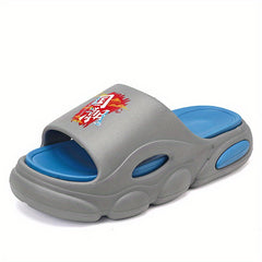 Men's Letters Print Non Slip Platform Slides
