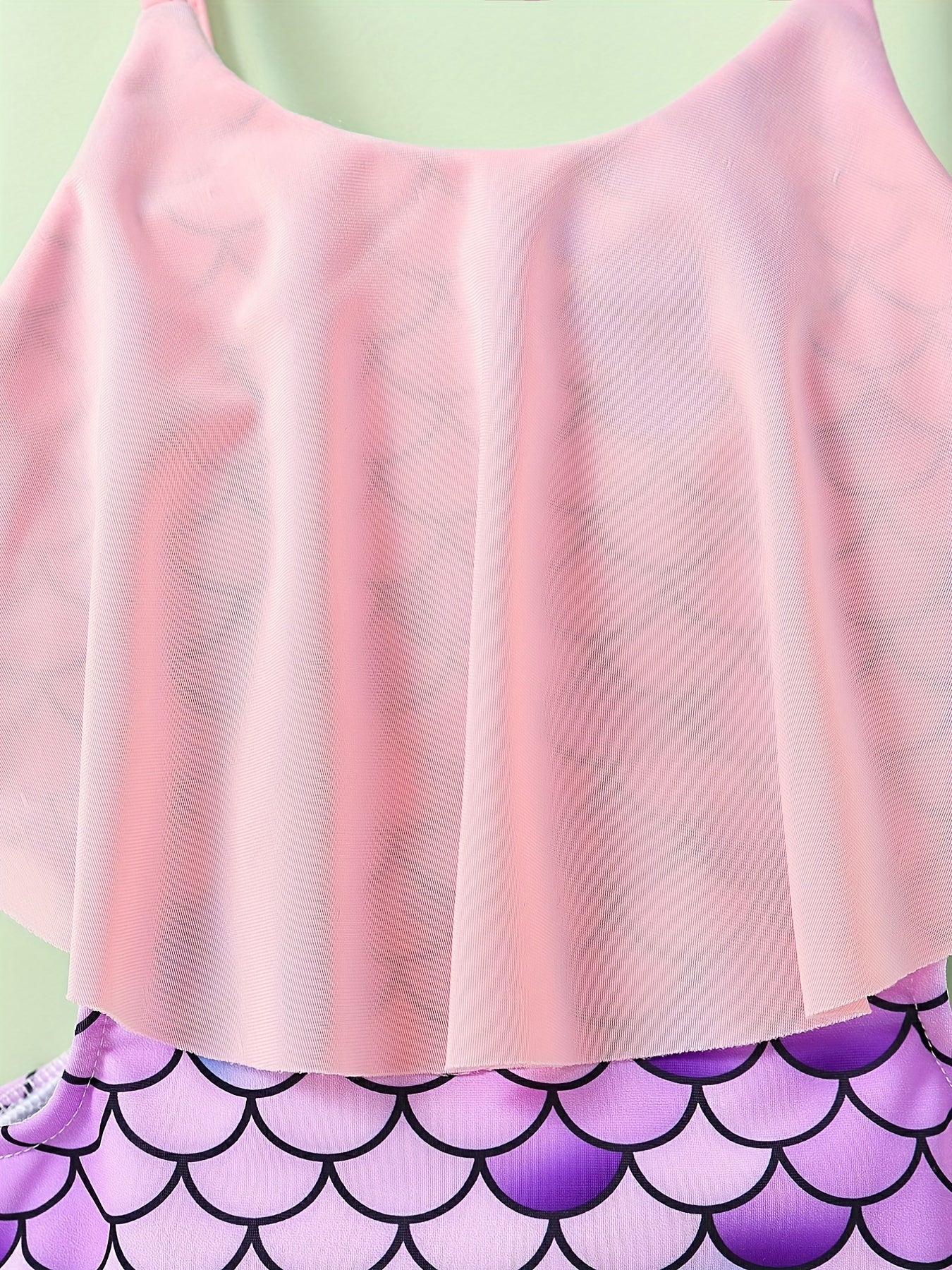 Girls Fish Scale Print Swimsuit Stylish Swimwear For Kids