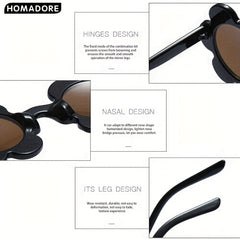 Cartoon Flowers Frame Round Sunglasses UV Protection for Boys and Girls