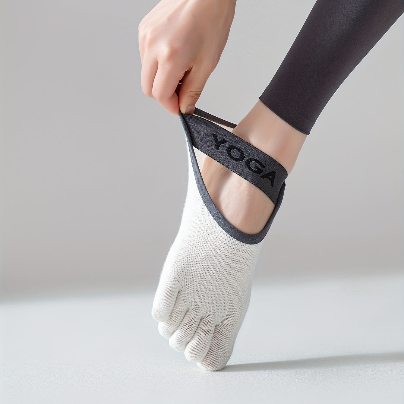 5 Pairs Mix Yoga Socks Anti-Skid Grips Five Toe Split Socks