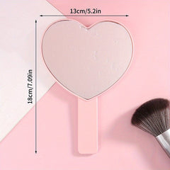 Heart Shaped Handheld Makeup Mirror Portable Travel Mirror