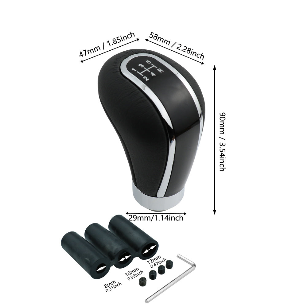 5 Speed Leather Shifter Knob for Manual Cars Trucks SUVs