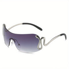 Y2K Wrap Around Sunglasses Gradient Lens Shield Glasses UV400