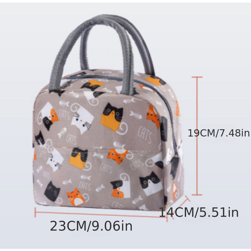 Printed Insulated Lunch Bag Reusable Aluminum Foil Lunch Box