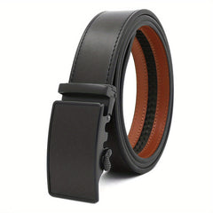Carbon Fiber Leather Belt Automatic Buckle Cowhide Men