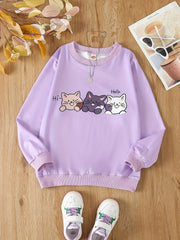 Kitty Buddies Graphic Sweatshirt For Girls