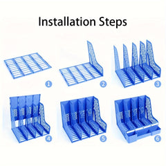 Plastic File Management Rack Data Sorting Rack Student Bookshelf A4 Storage