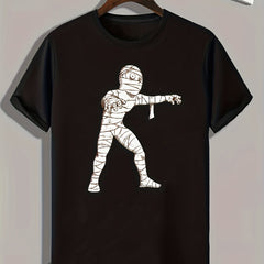 Halloween Mummy Pattern Print Men's Comfy Sports T shirt