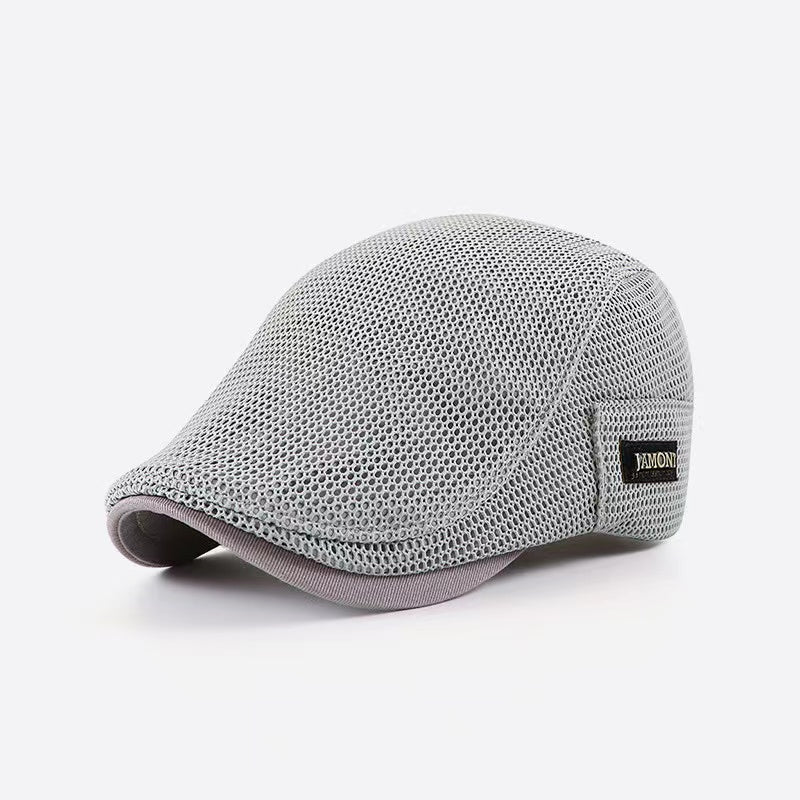 Breathable Mesh Work Cap Adjustable Beret Hat for Outdoors