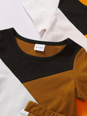 Block T shirt & Shorts Toddler Boys 2pcs Set