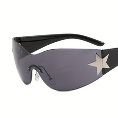 Pentagram Pattern Rimless Sunglasses for Men