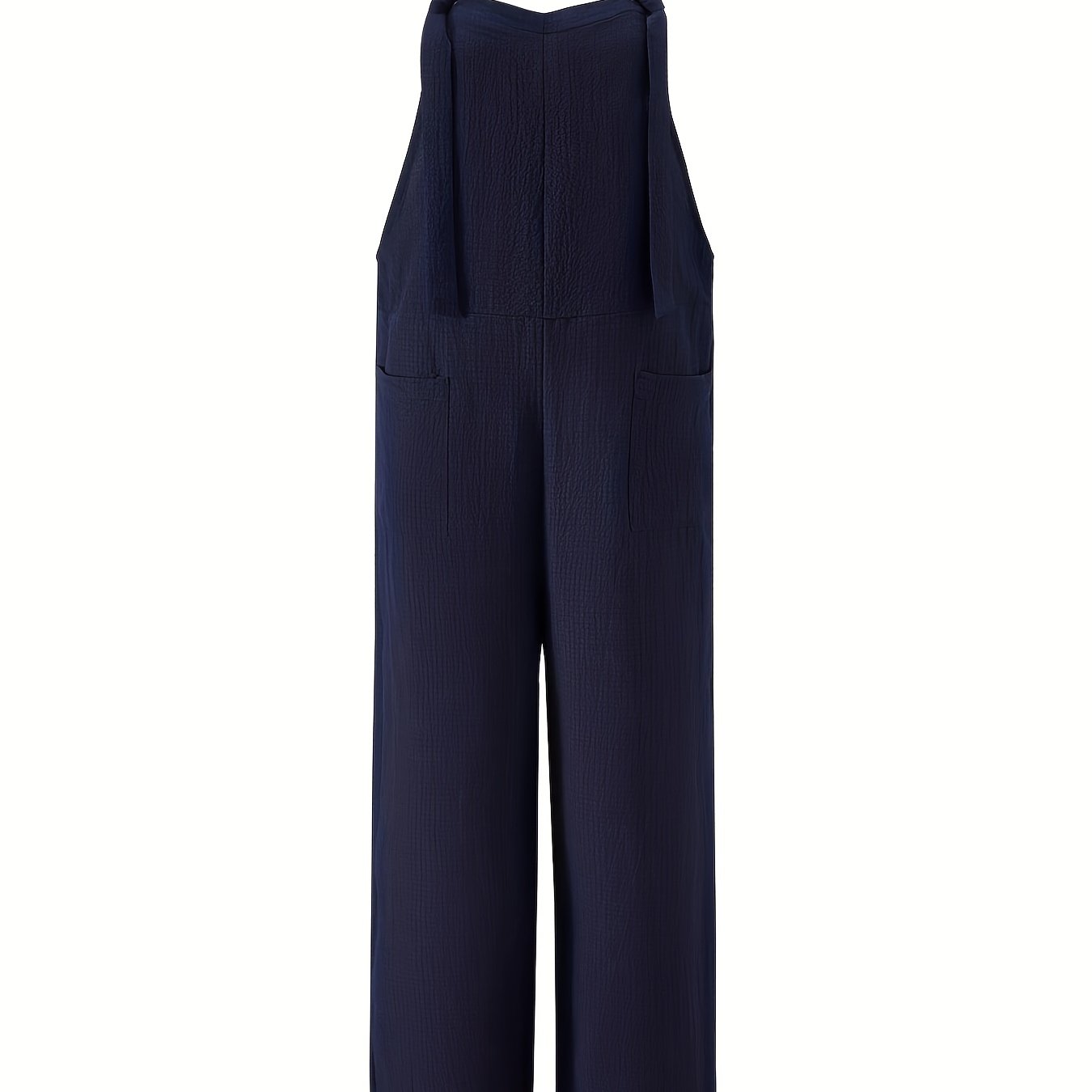 Solid Wide Leg Overall Jumpsuit Women's Clothing