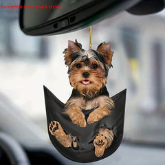 Dog Hanging Ornament Funny Cartoon Car Backpack Chain Rear Animal Pendant