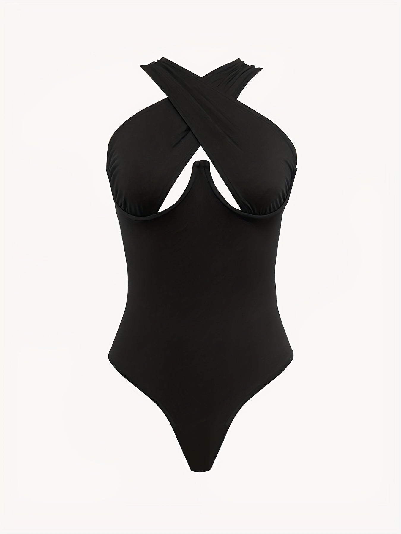 Sexy Criss Cross Neck Bodysuit Sleeveless