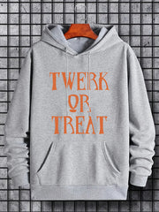 Men's Twerk Or Treat Print Hoodie Casual Hooded Sweatshirt