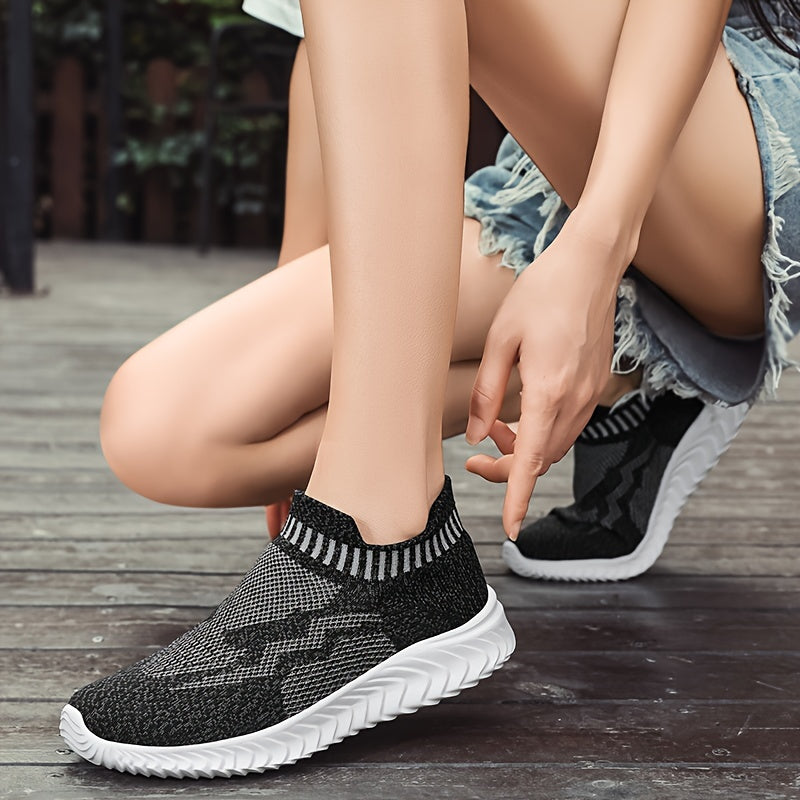 Women's Knit Breathable Socks Slip-On Sneakers