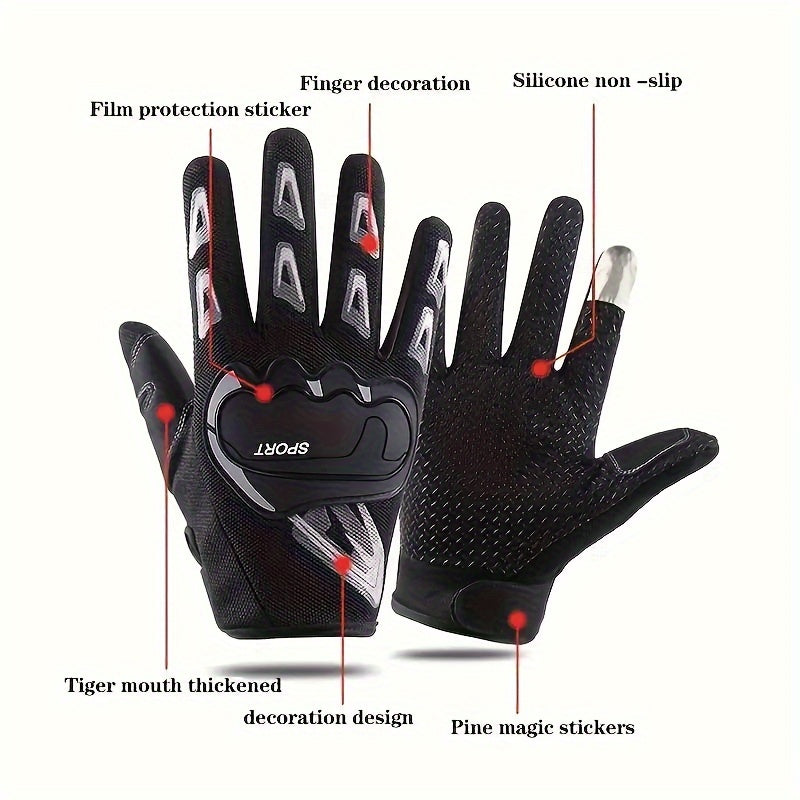 1pair Cycling Gloves Motorcycle Protective Non-slip Gloves