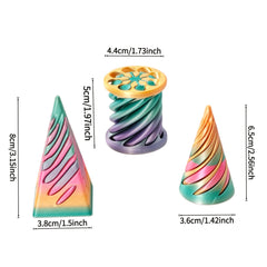 3pcs 3D Printed Candy Gradient Penetration Set Desk Decor