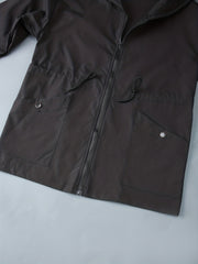 Solid Pockets Hooded Jacket Zip Up Casual Long Sleeve