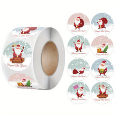 500 Merry Christmas Decoration Stickers Roll - Children's Sealing Sticker