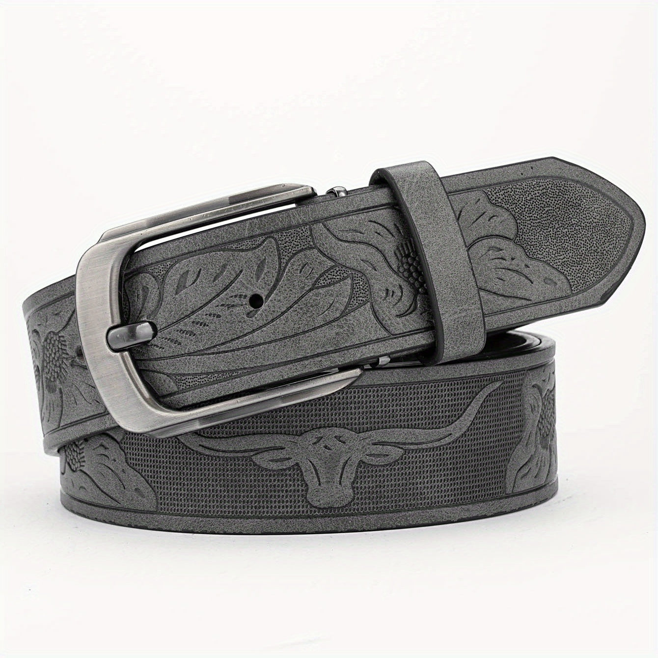 Alloy Pin Buckle PU Striped Belt Accessory For Men