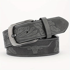 Alloy Pin Buckle PU Striped Belt Accessory For Men