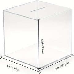 Medium Acrylic Square Piggy Bank for Children and Adults