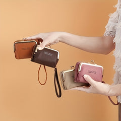 Personalized Grefay Women's Leather Wallet with Detachable Strap & Coin Purse